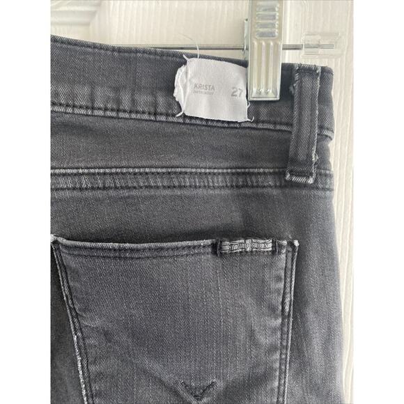 Hudson Women's 27 Krista Super Skinny Jeans Charcoal Gray Distressed Denim - Picture 6 of 6